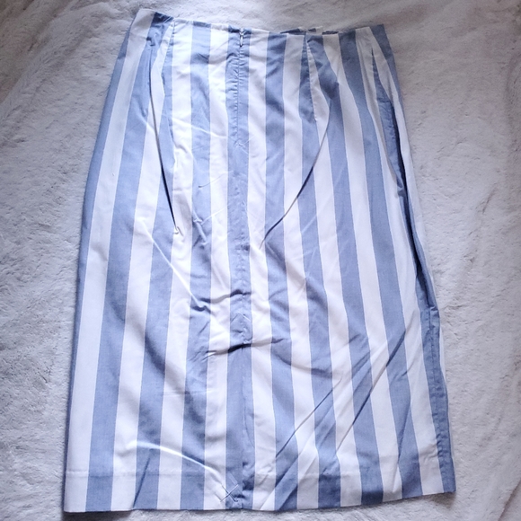 BR Ruffle Stripe Pencil Skirt in Blue Stripe - Picture 3 of 8